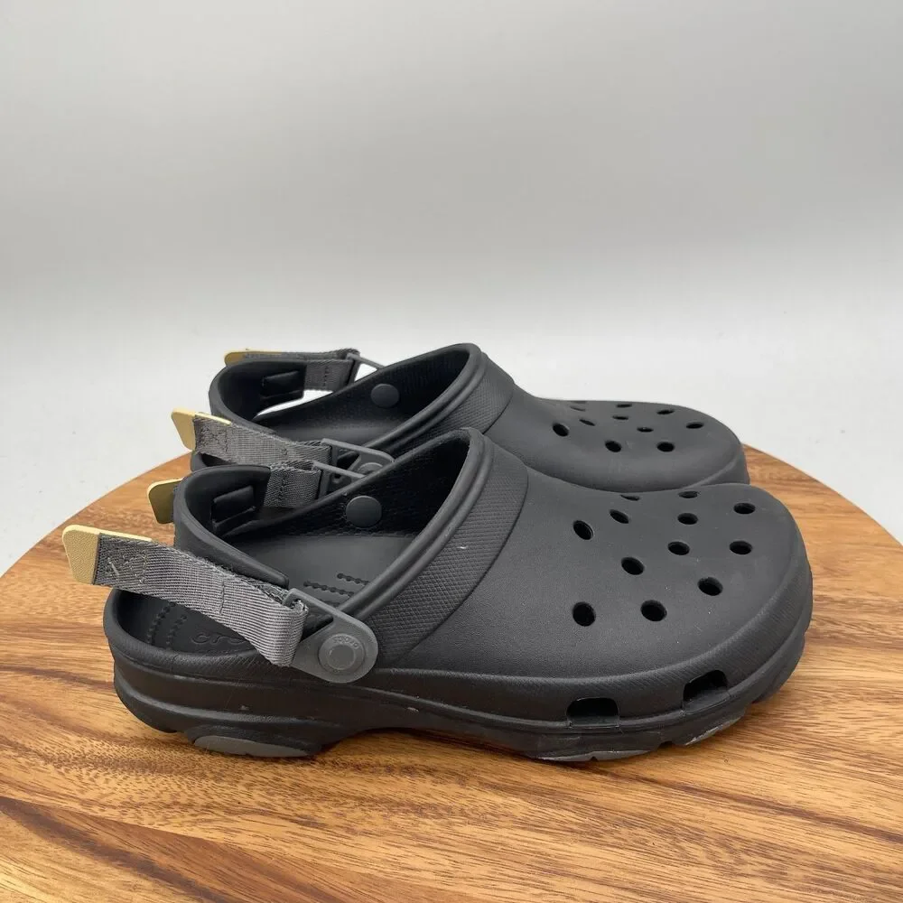 Crocs Classic All Terrain Clogs Mens Size 9 Black Adjustable Strap Casual